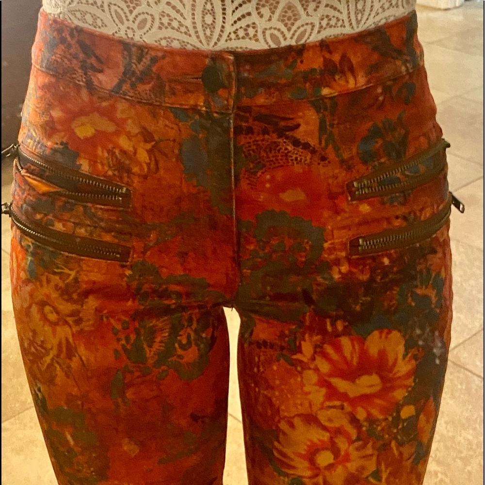 Free People Lennon Printed Cotton Velour Pants